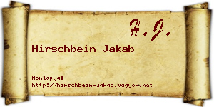 Hirschbein Jakab névjegykártya